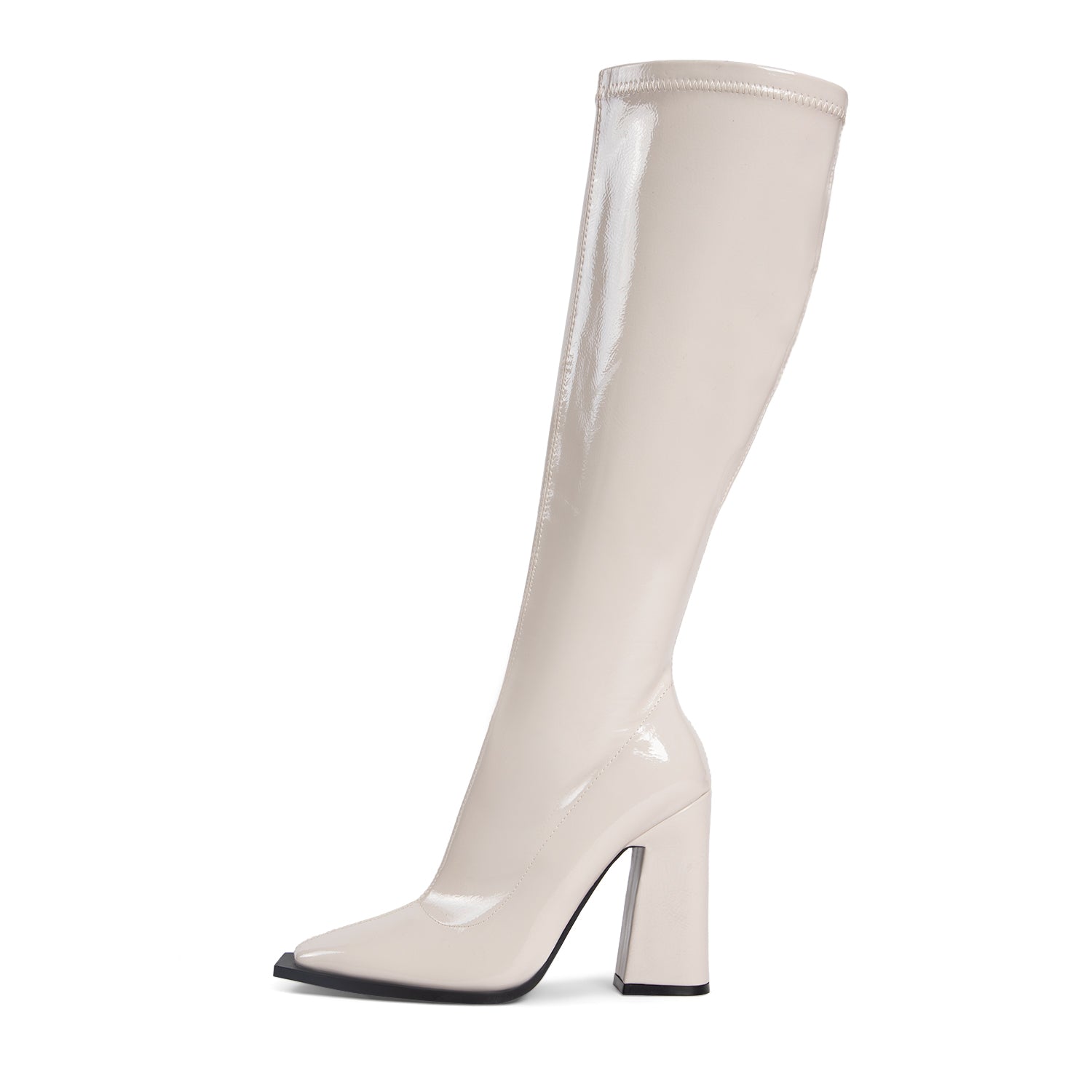 RAID Maxique Block Heeled Boot in Off White