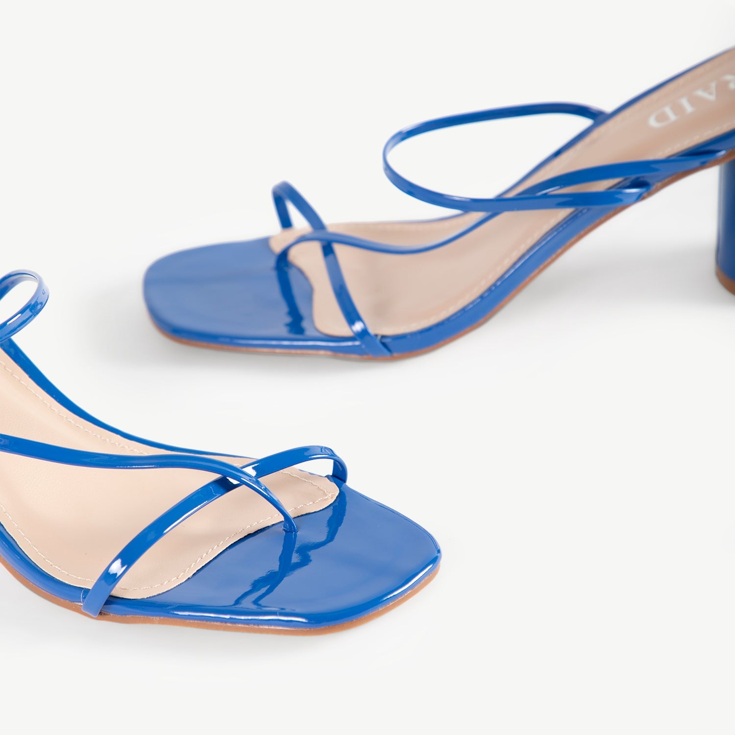 RAID Brioni Heeled Sandal in Blue Patent
