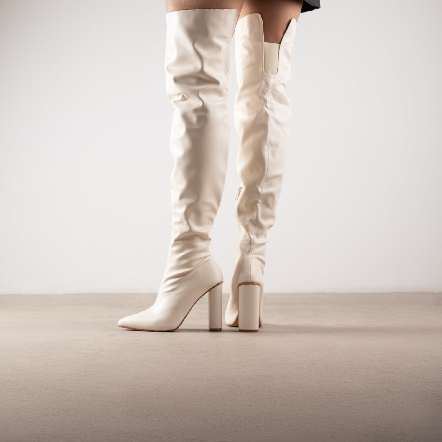 RAID Domino Over The Knee Boot in White