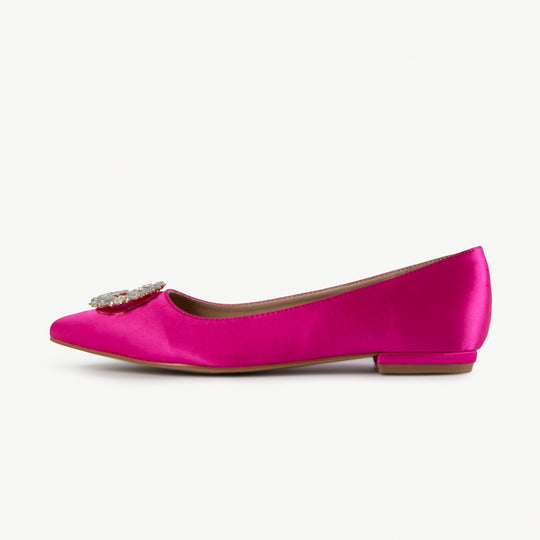 RAID Jennika Flat Shoe in Pink Satin