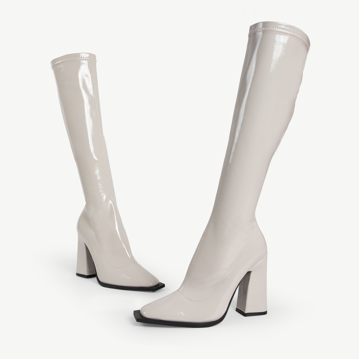 RAID Maxique Block Heeled Boot in Off White
