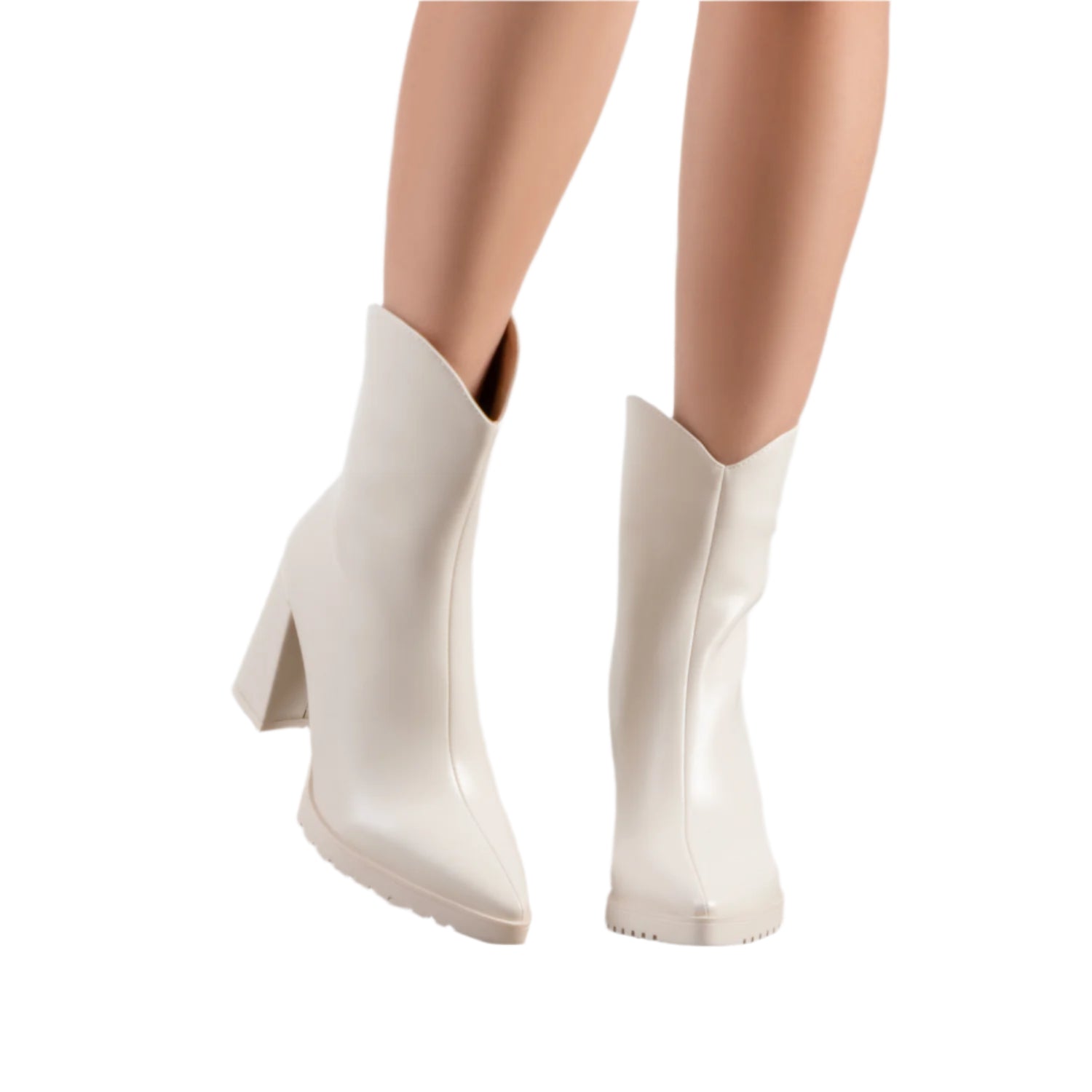 RAID Alizaa Block Heeled Ankle Boots in Off White