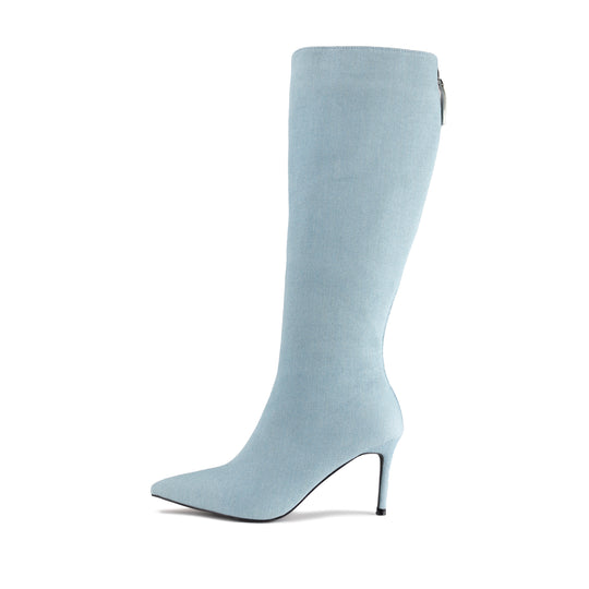 RAID Aurla Knee High Boots in Denim