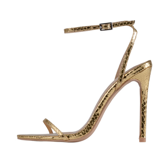 RAID Avani Stiletto Sandal In Gold Snake