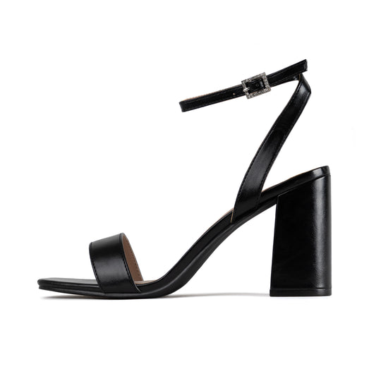 RAID Chantal Block Heels in Black Metallic
