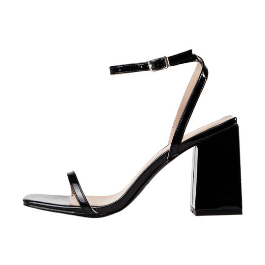 RAID Garry Block Heel Sandal in Black Patent