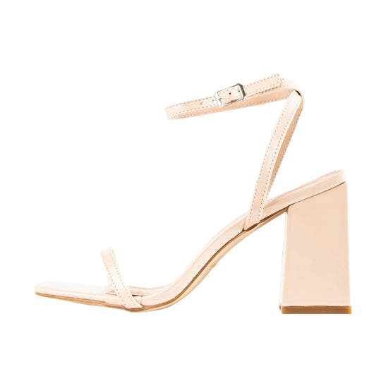 RAID Garry Block Heel Sandal in Nude Patent