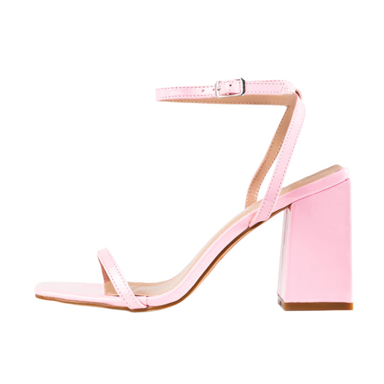 RAID Garry Block Heel Sandal in Pink Patent
