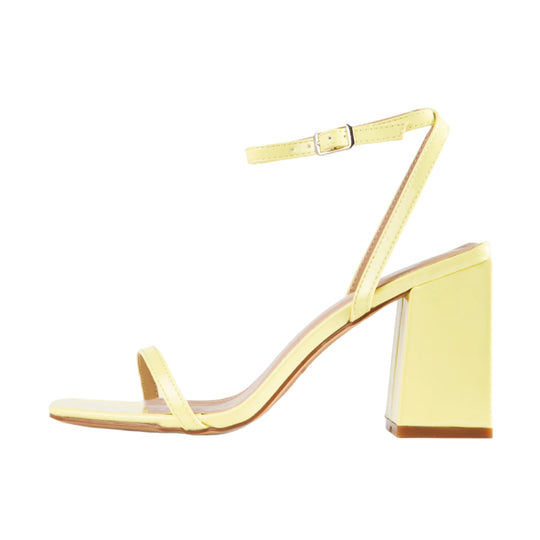 RAID Garry Block Heel Sandal in Yellow Patent