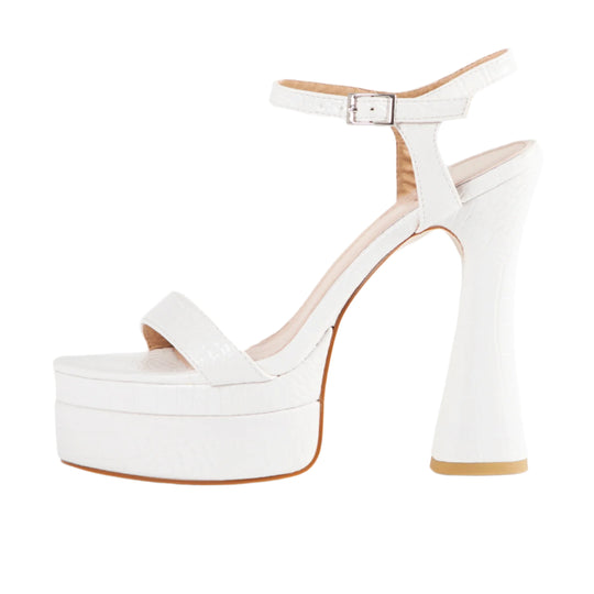 RAID Gracelyn Platform Heel in White Croc