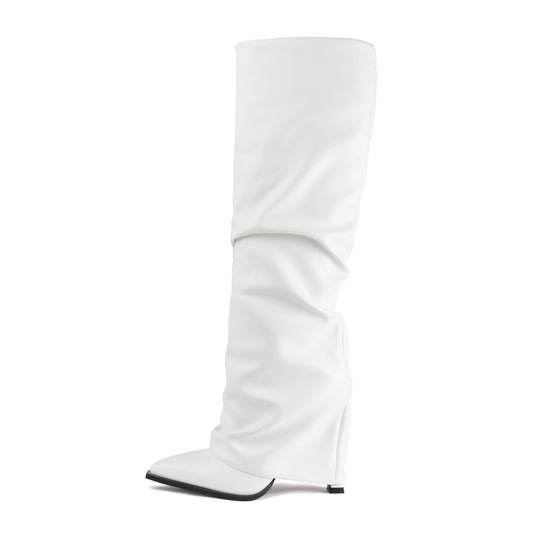 RAID Grandeur Knee High Boots in White