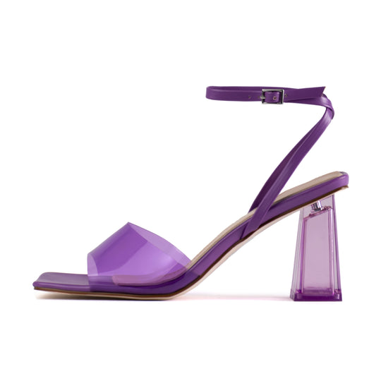 RAID Jane Perspex Heels in Purple Per Pu
