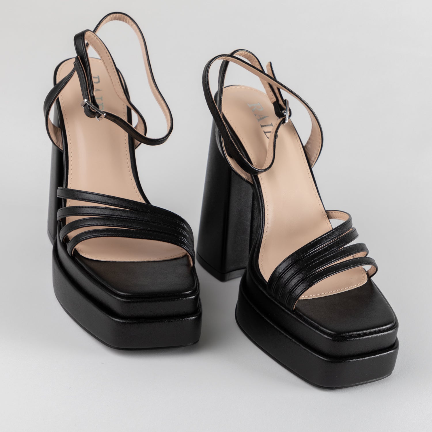 RAID Kylah Block Heeled Sandals in Black