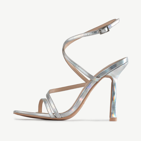 RAID Naveena Strappy Stiletto Heel in Silver