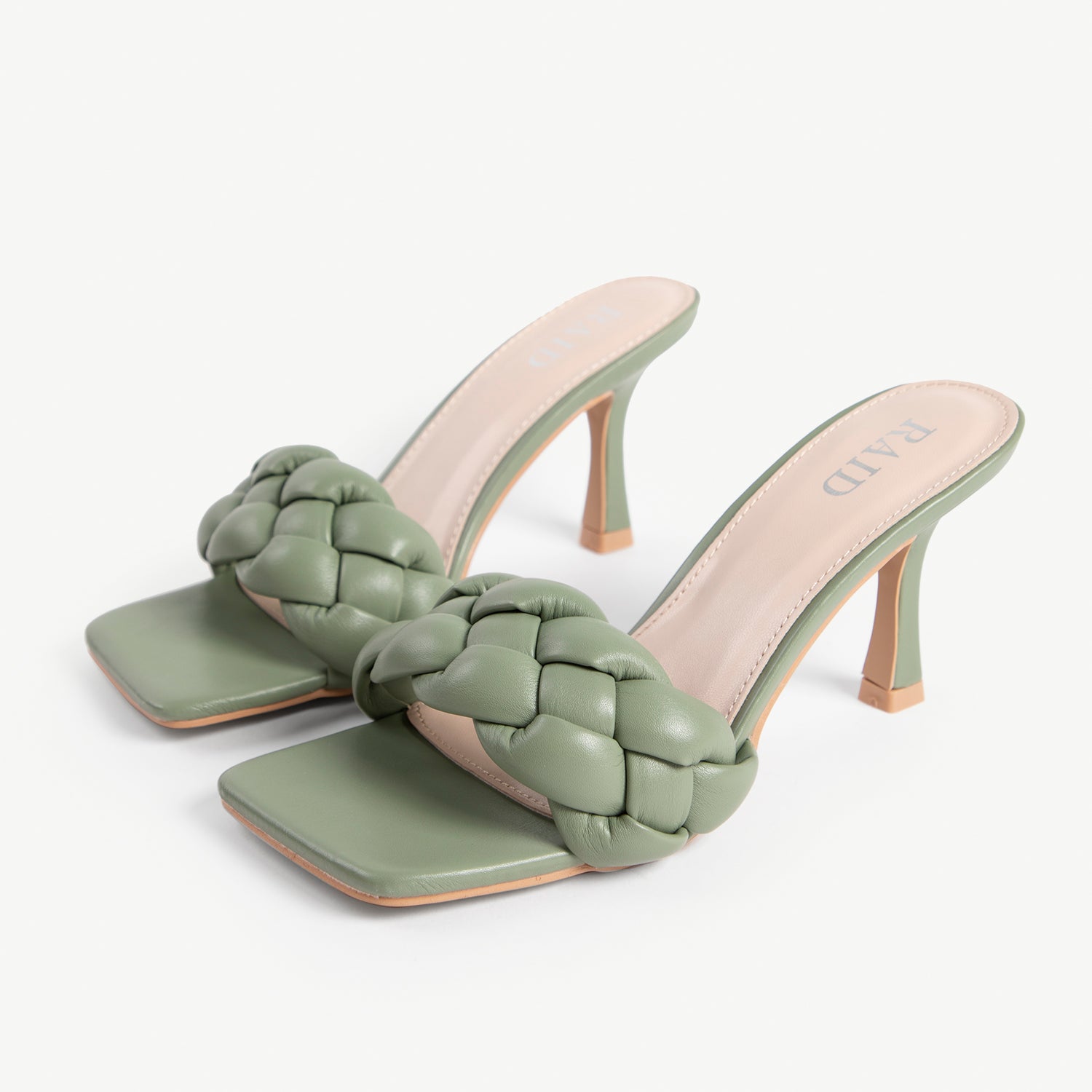 RAID Sandra Padded Mule in Sage Green