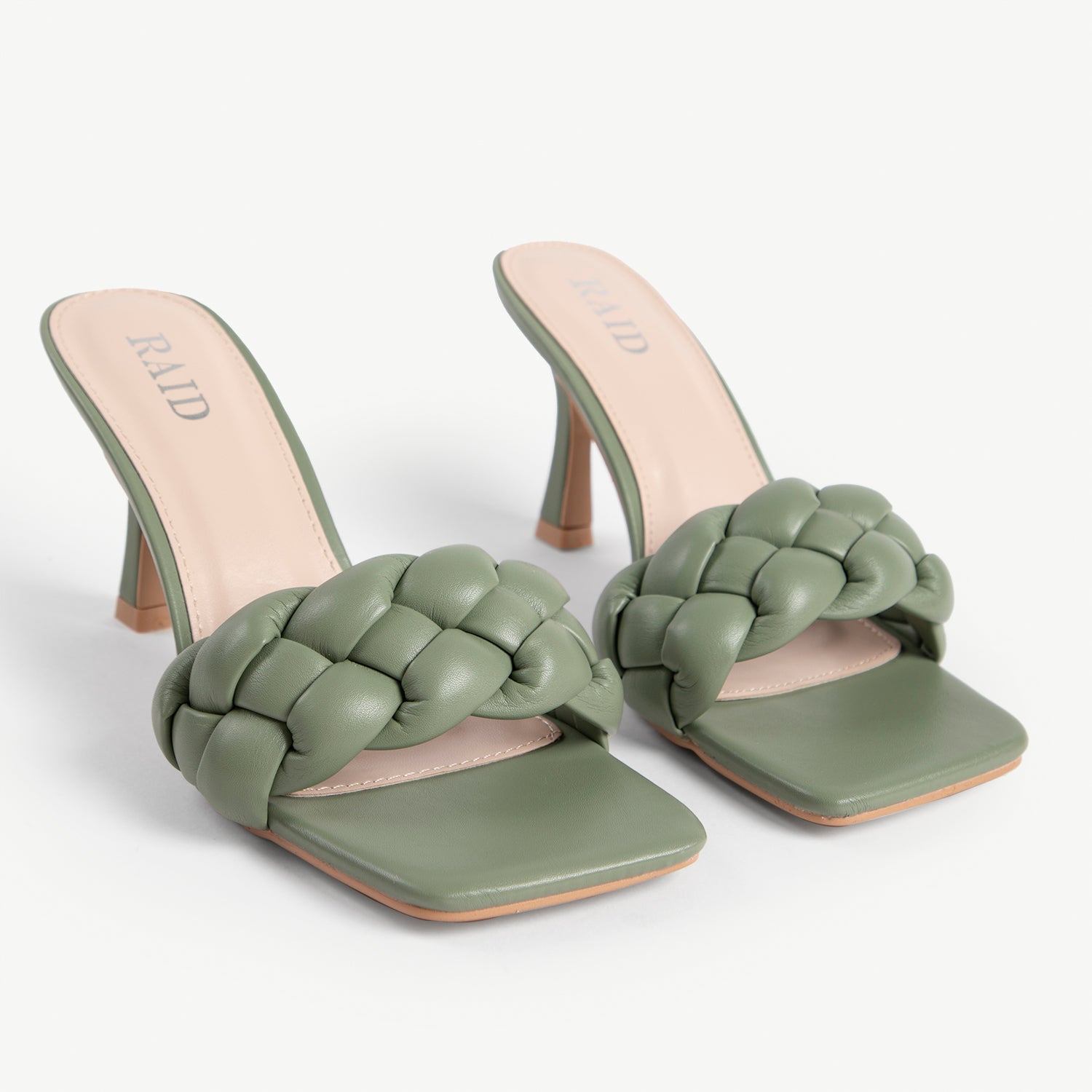 RAID Sandra Padded Mule in Sage Green