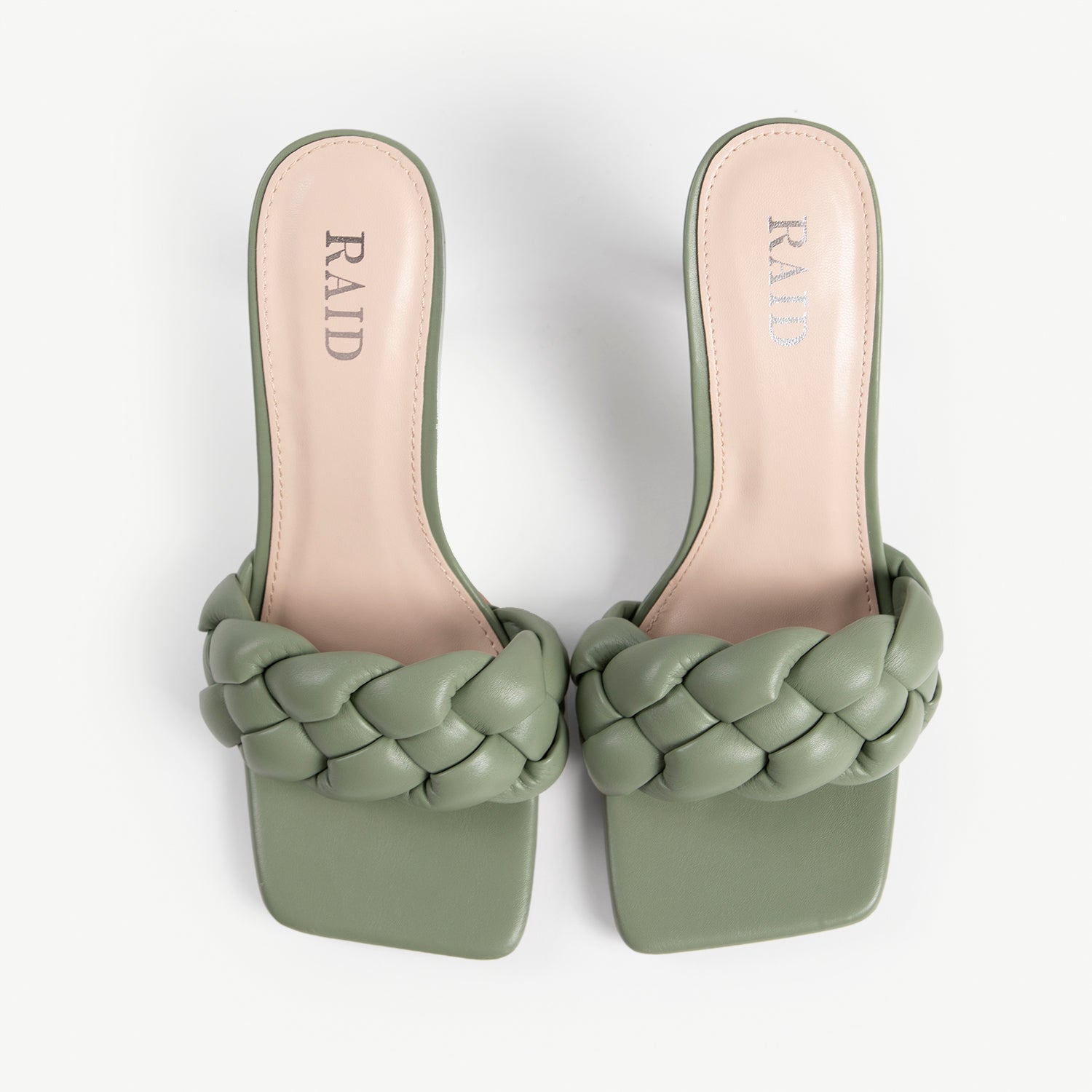 RAID Sandra Padded Mule in Sage Green