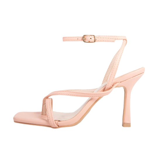RAID Dorneah Square Toe Post Sandal In Peach