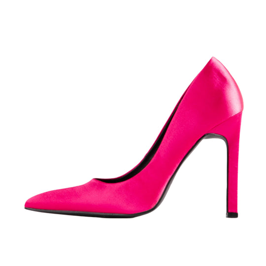 RAID Alayka Heeled Pump in Hot Pink Satin