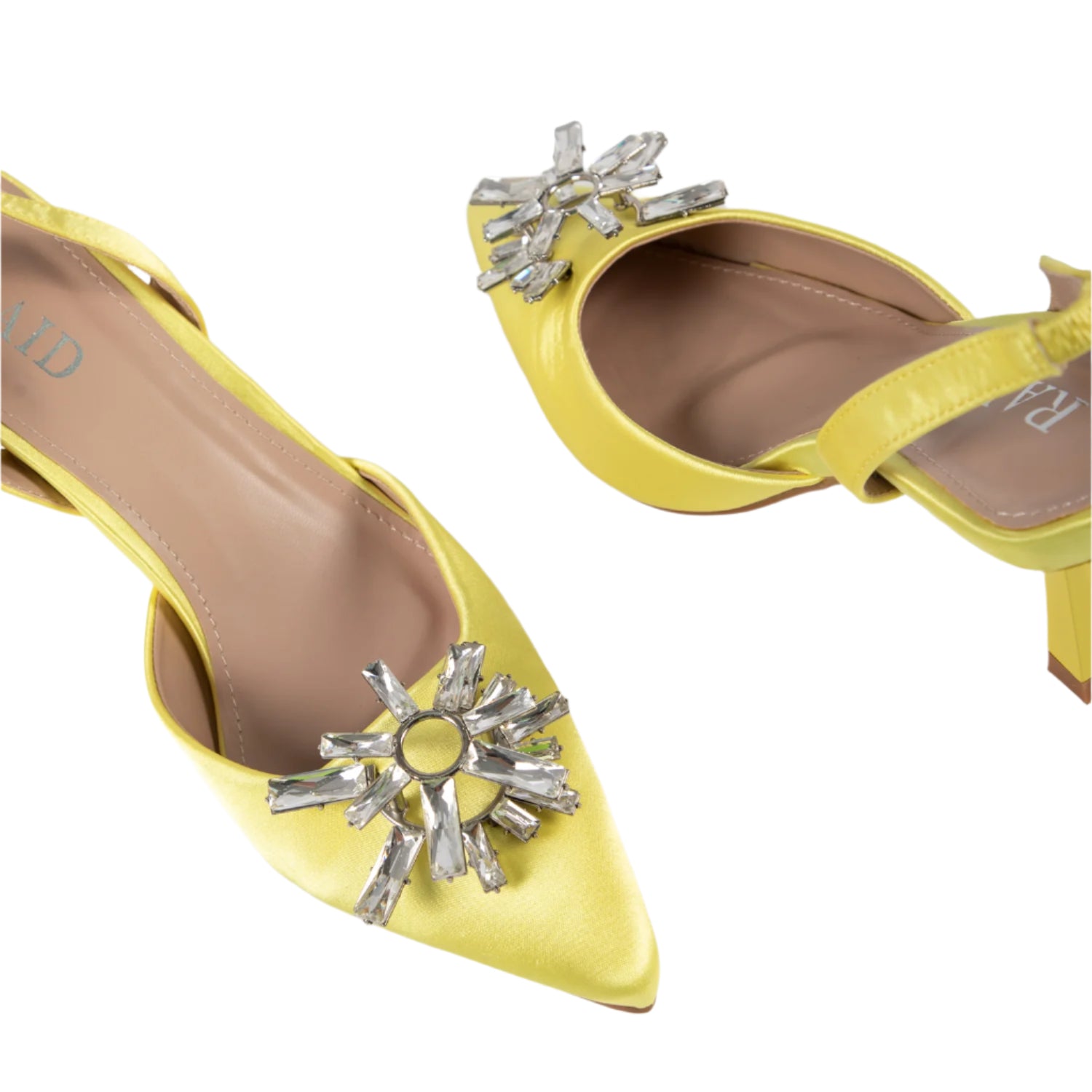 RAID Aisha Slingback Heeled Pump In Yellow