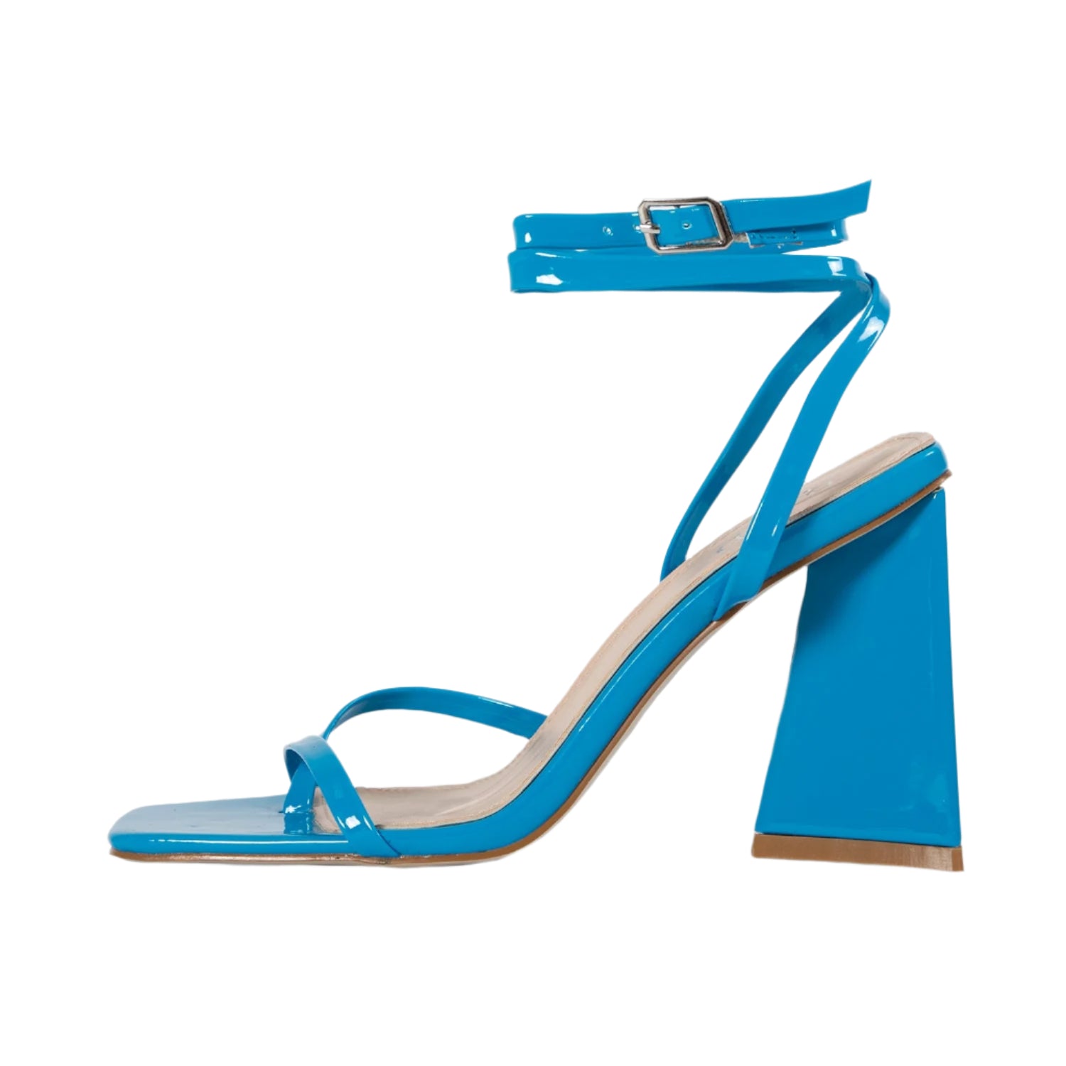RAID Amora Lace Up Block Heel in Blue Pa