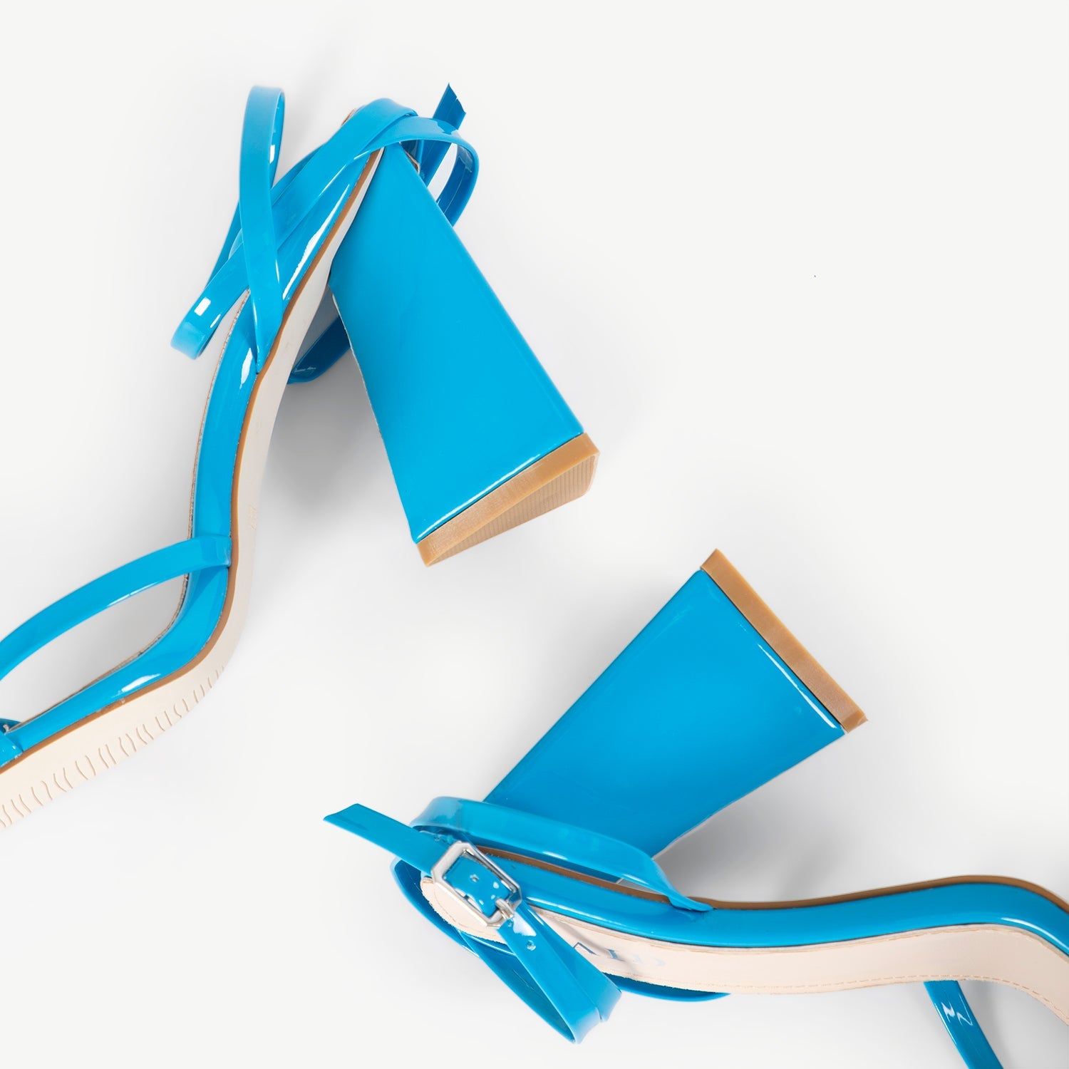 RAID Amora Lace Up Block Heel in Blue Pa