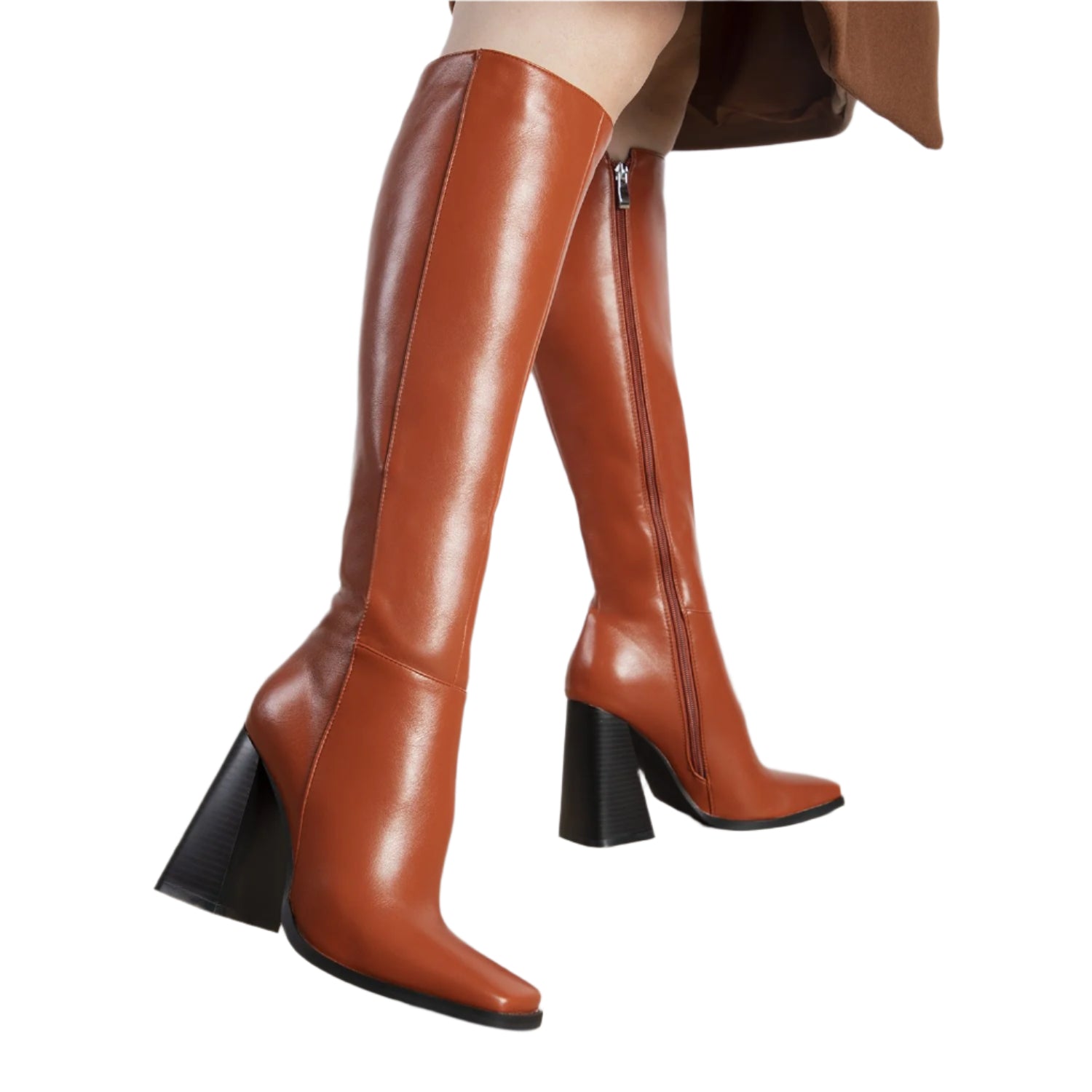RAID Analeah Block Heeled Boot in Tan