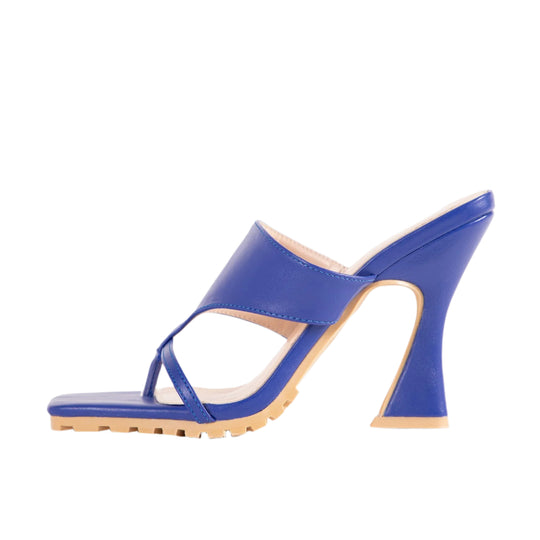 RAID Bennet Square Toe Mule in Blue