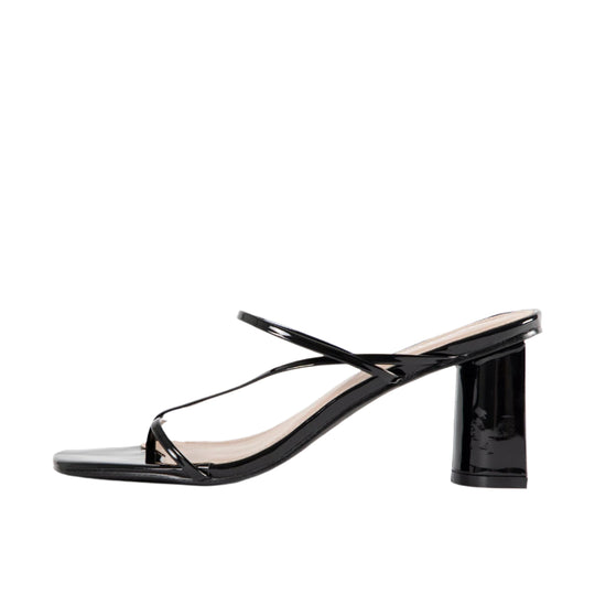 RAID Brioni Heeled Sandal in Black Patent