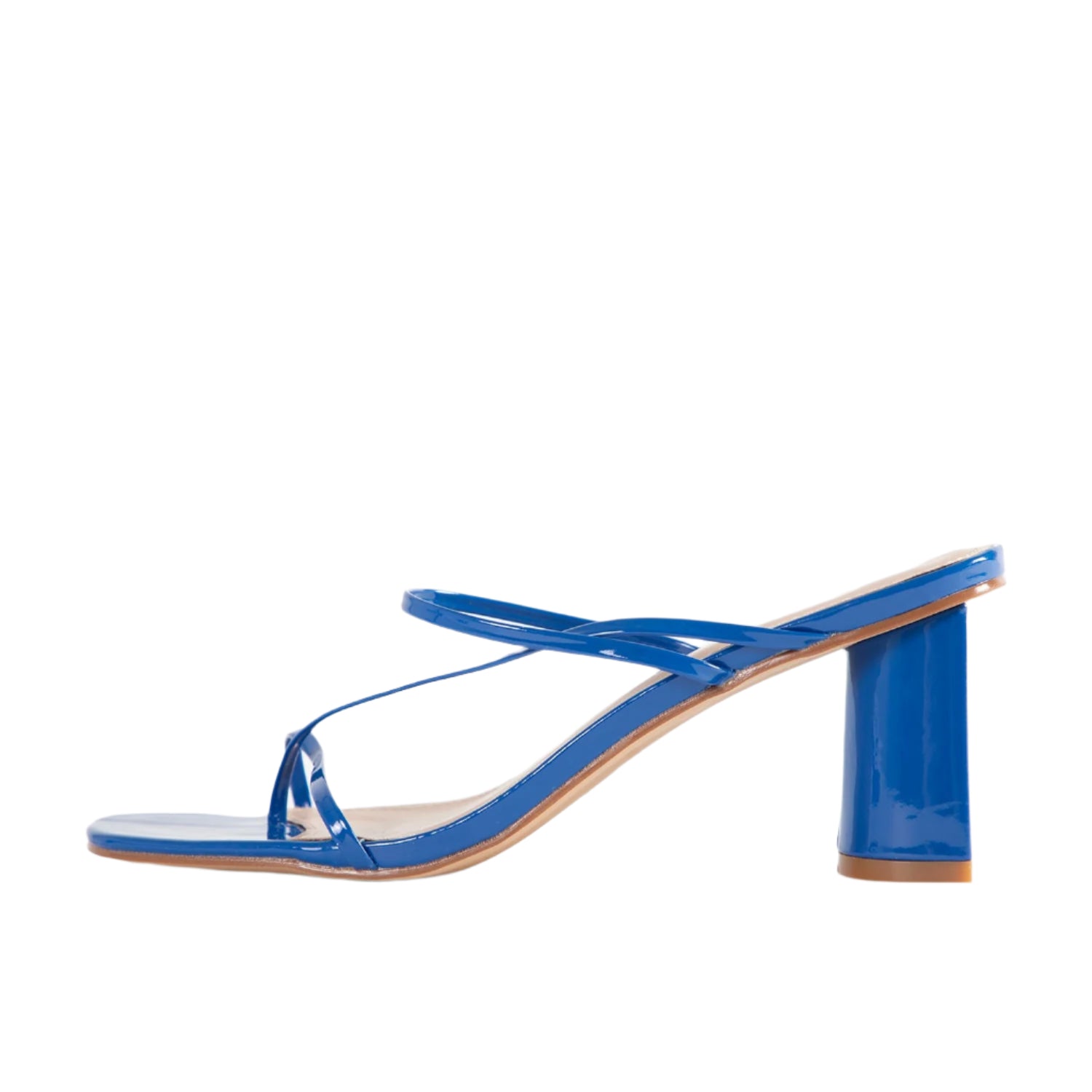 RAID Brioni Heeled Sandal in Blue Patent