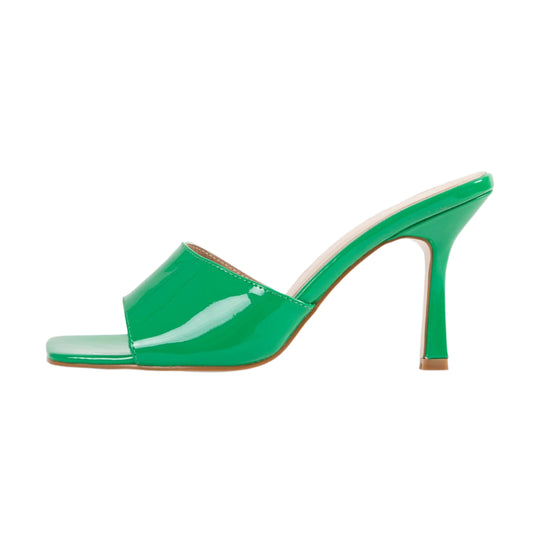 RAID Briya Heeled Mule in Green Patent