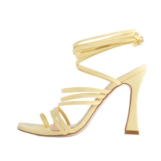 RAID Credence Lace Up Heel in Butter Yellow