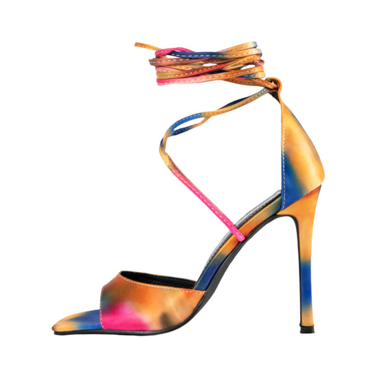 RAID Dawson Strappy Heel in Orange Multi