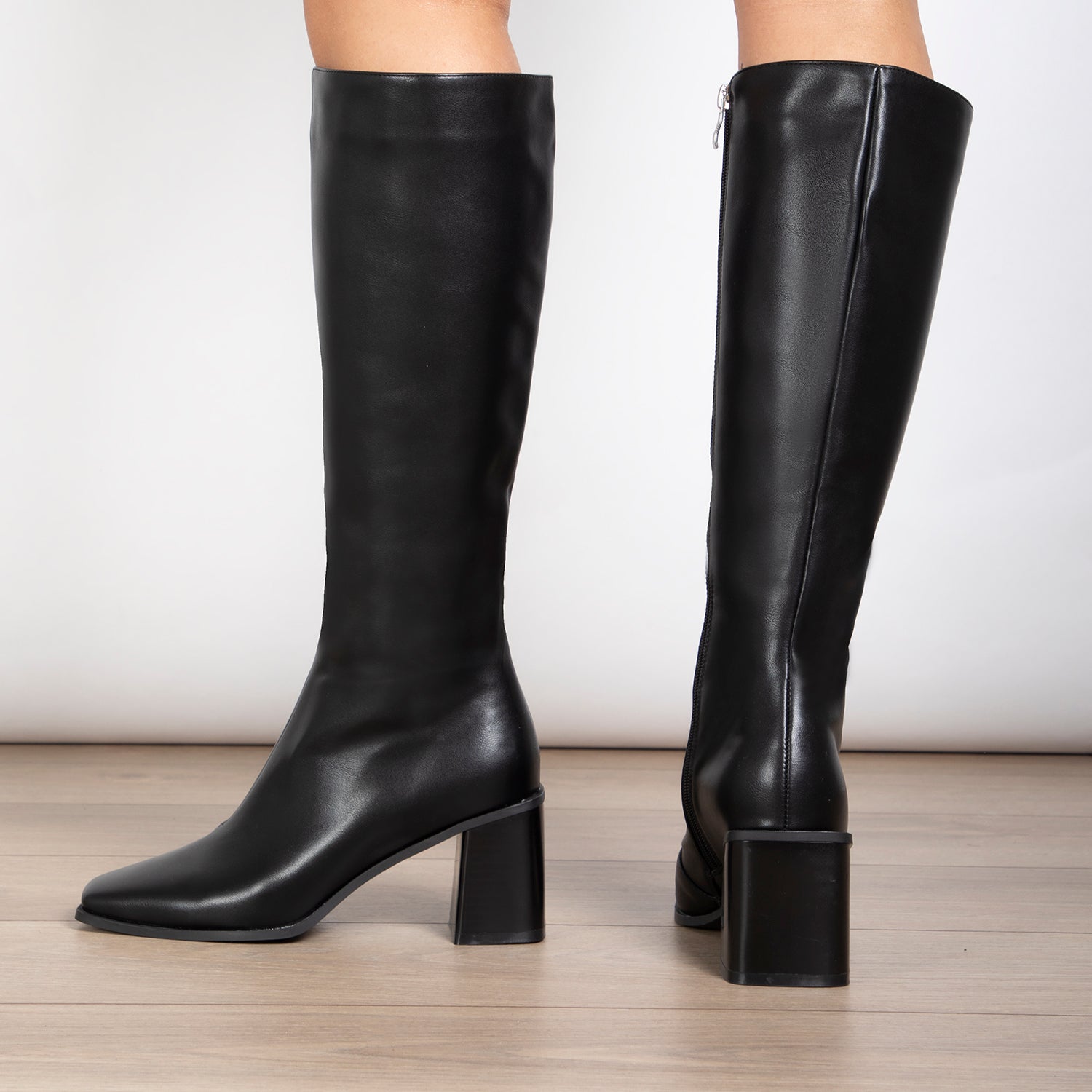 RAID Blick Block Heeled Long Boot in Black