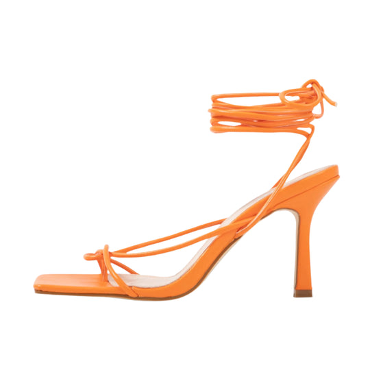 RAID Flutter Lace Up Heel In Orange