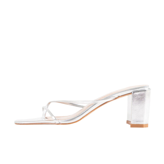 RAID Freddy Heeled Mule in Silver