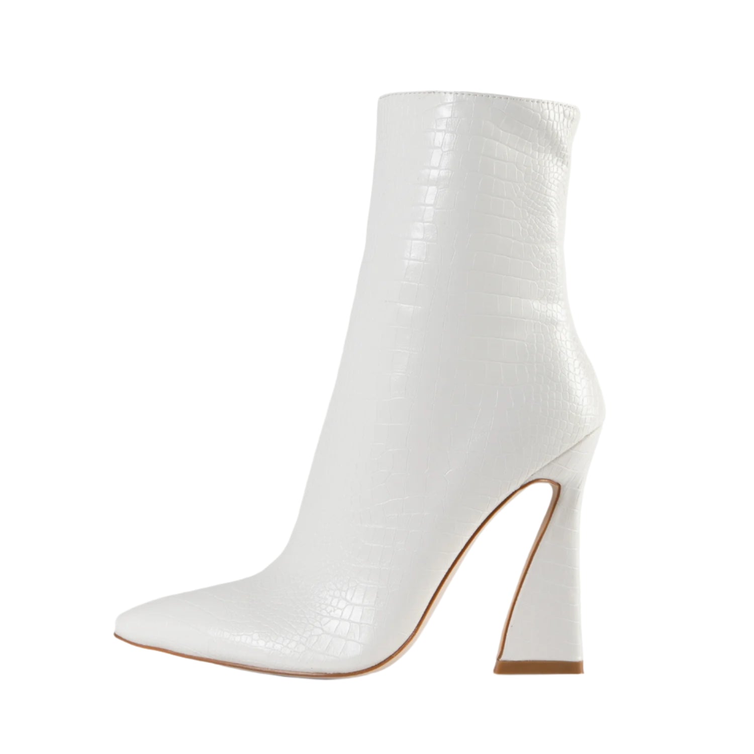 White croc ankle boots hotsell