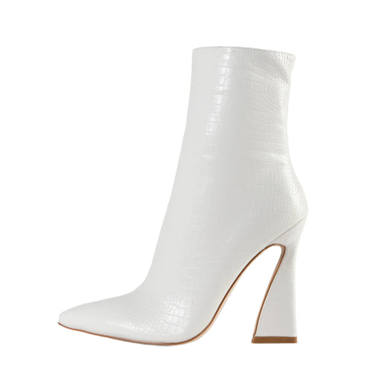 RAID Joylyn Ankle Boot In White Croc