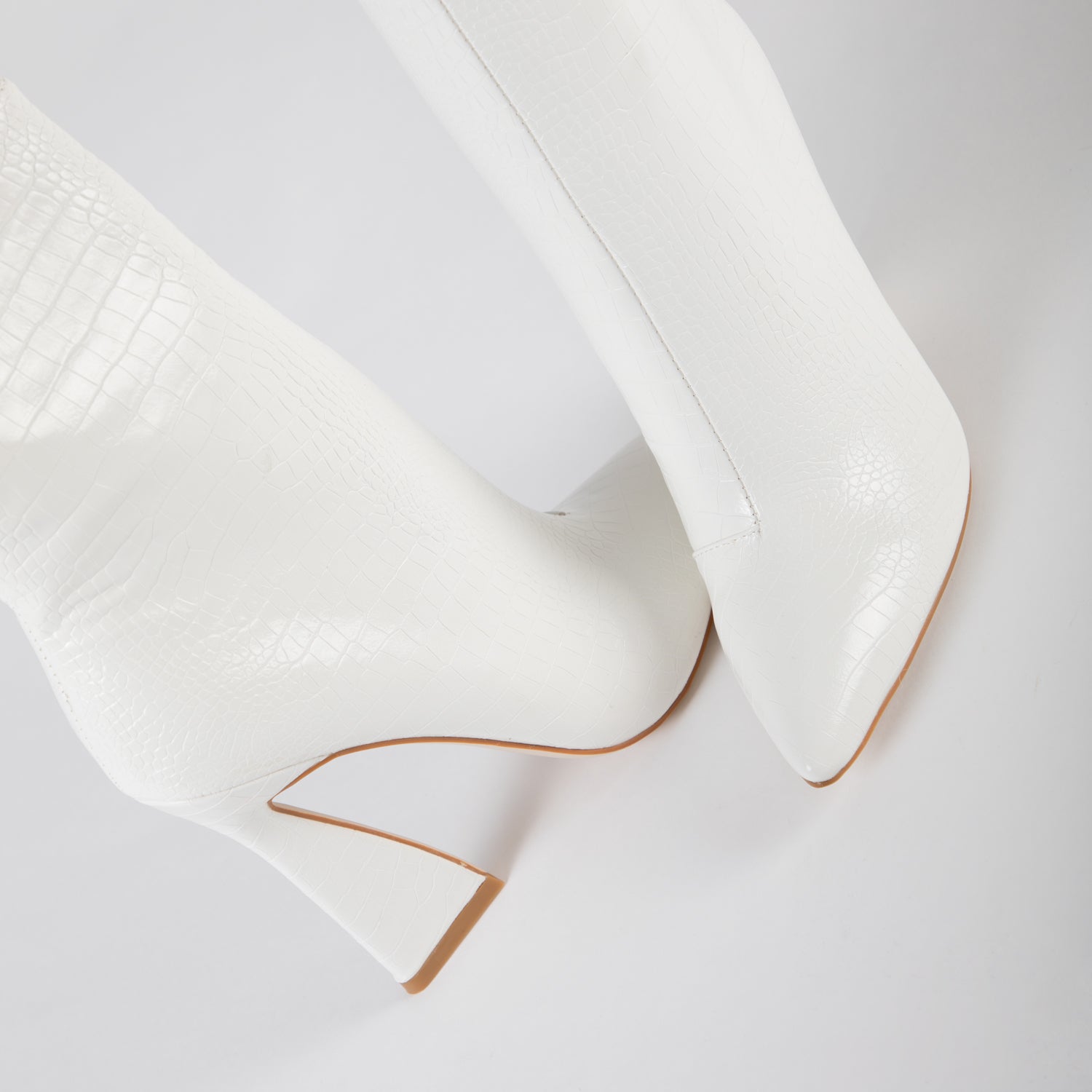 RAID Joylyn Ankle Boot In White Croc