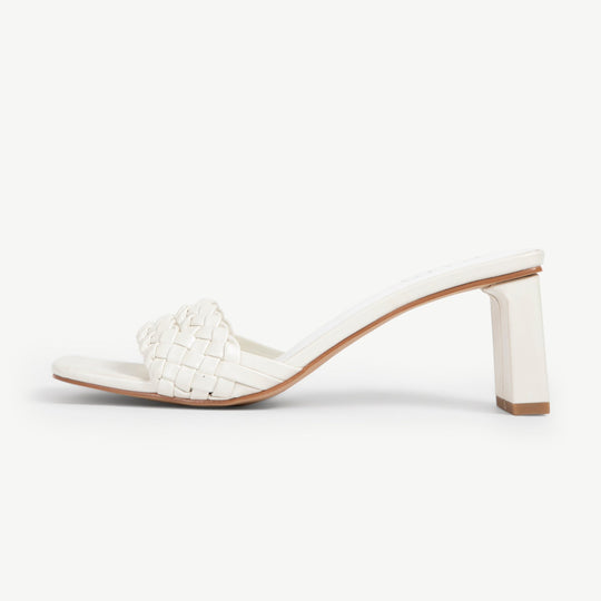 RAID Krivah Heeled Mules in Off White