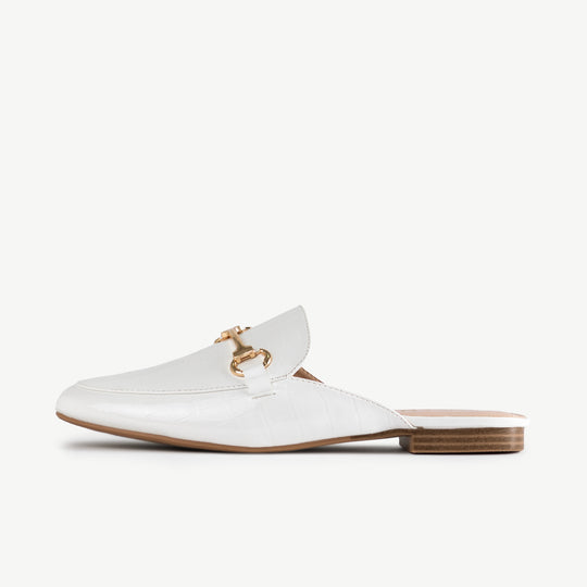 RAID Nancy Flat Mule in White Croc