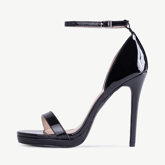 RAID Reagan Heeled Sandals in Black Pat