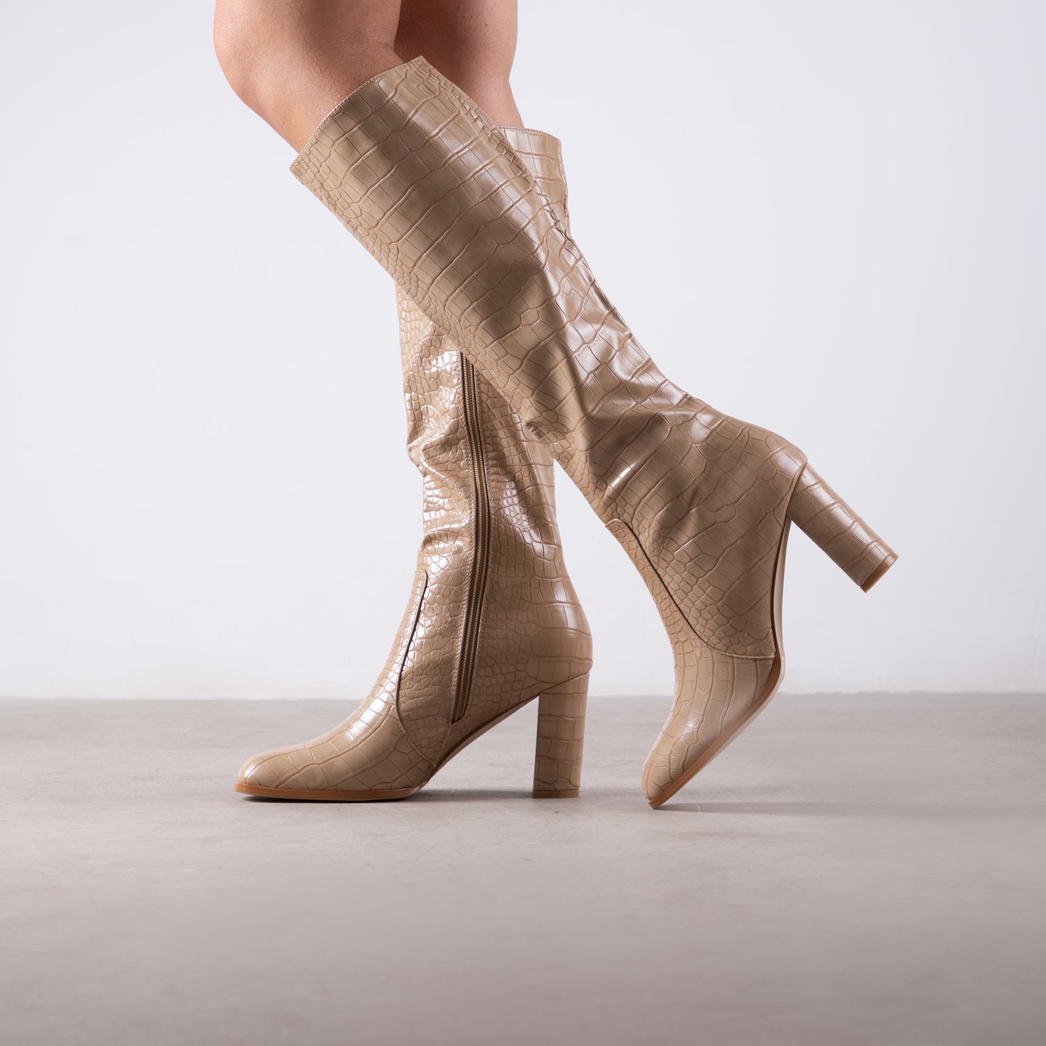 RAID Riva Knee High Boot in Nude