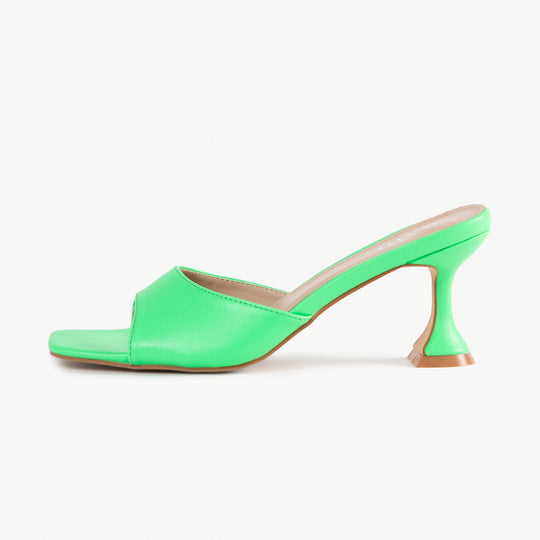 RAID Rueben Square Toe Heeled Mule in Green