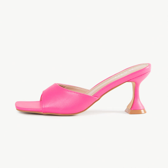 RAID Rueben Square Toe Heeled Mule in Pink