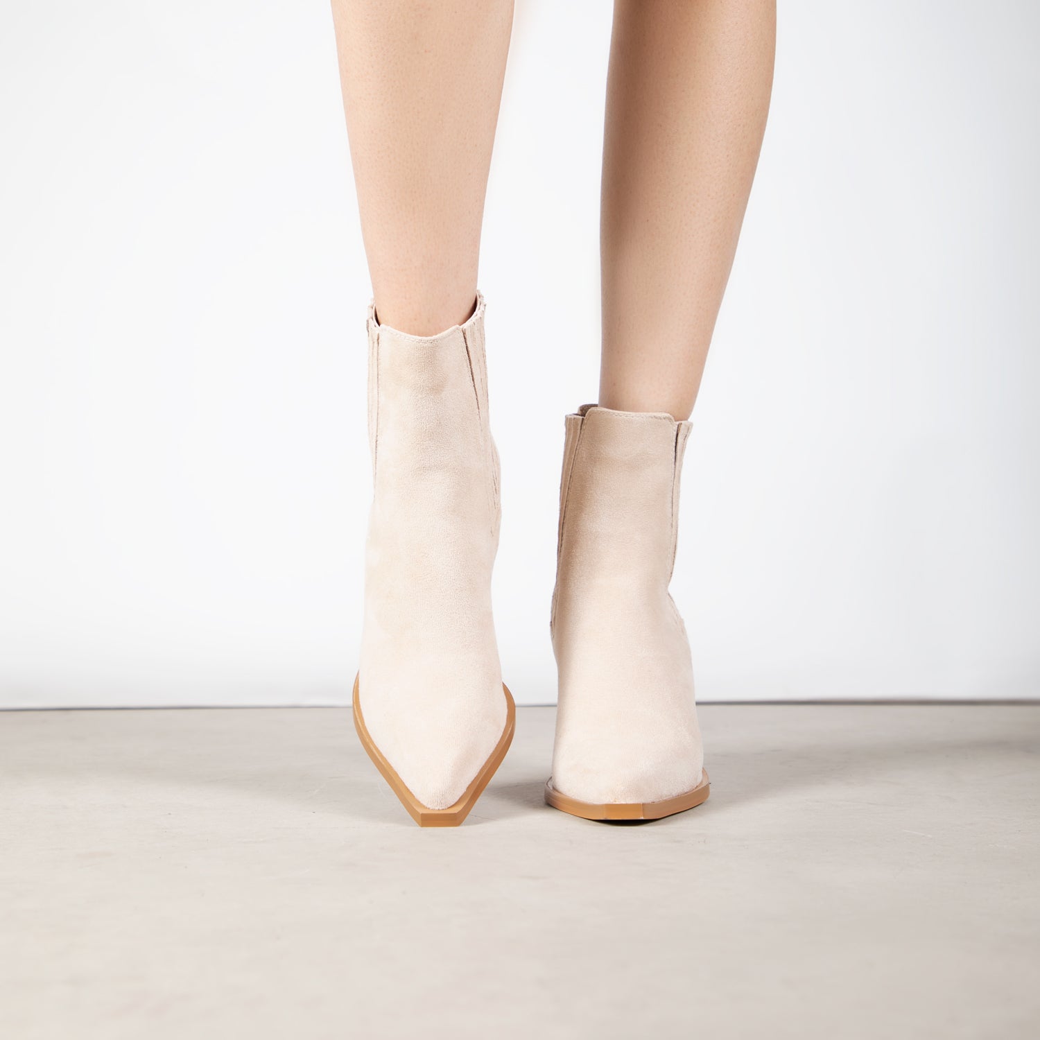 Nude suede ankle boots sales