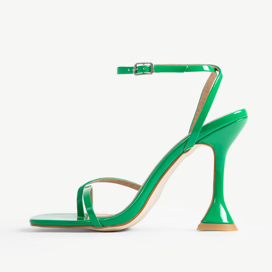 RAID Trevia Heeled Sandal in Green Pat