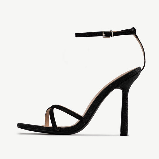 RAID Willia Heeled Sandal in Black Glitter