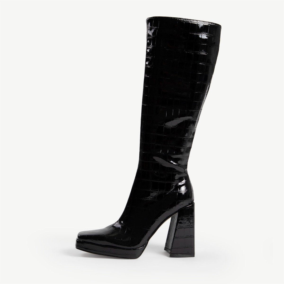 RAID Rosie Long Boot in Black Croc