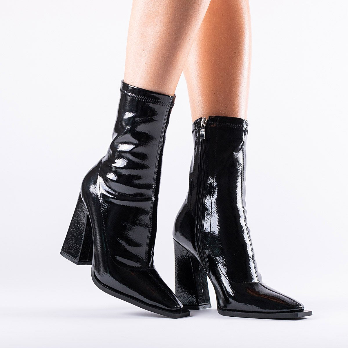 RAID Valencia Block Heeled Boot in Black